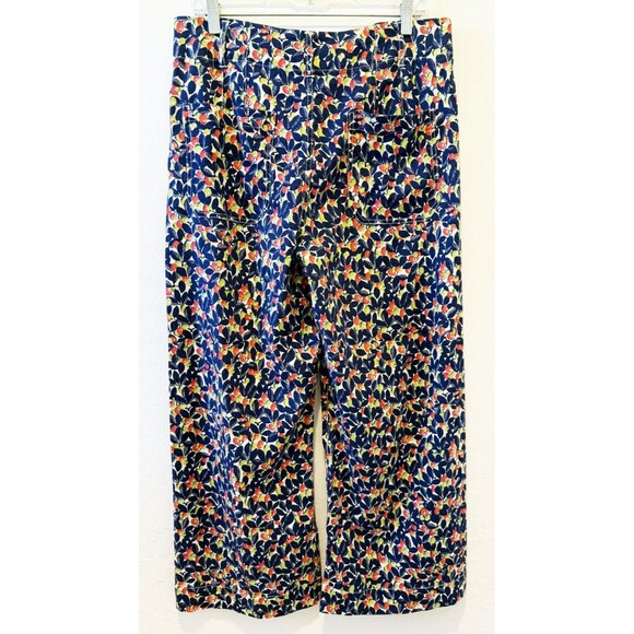 MAEVE Anthropologie Olive Leaves Colette Crop Wide Leg Pants sz. 31 Fit sz. M - Picture 4 of 11